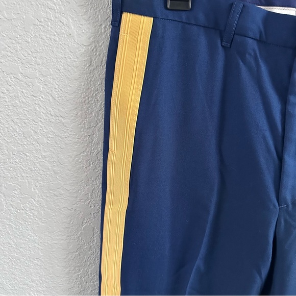 NWT Military Ceremonial Dress Trousers Men’s 36R Navy Wool Blend Gold Stripe - Picture 3 of 9